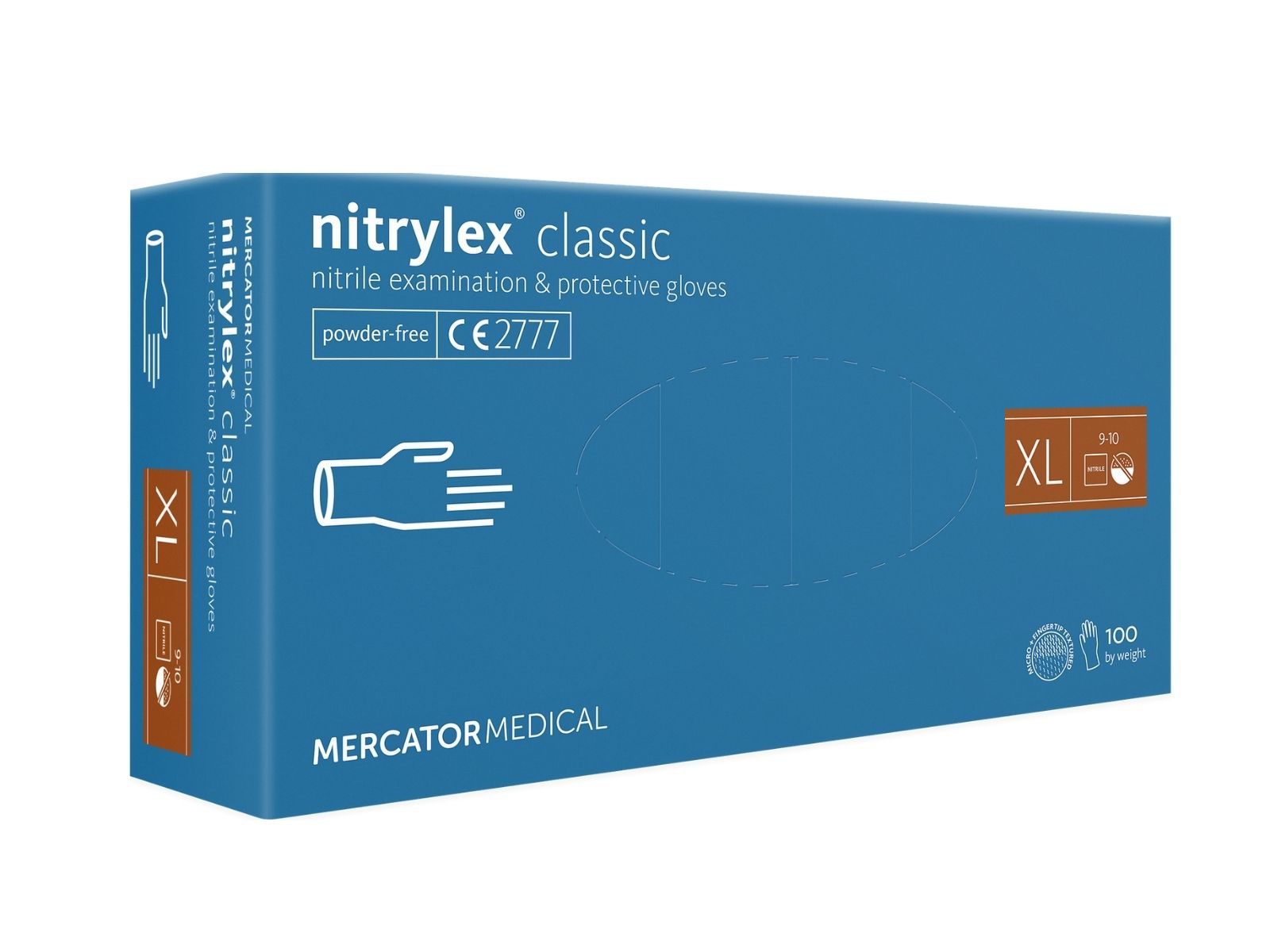 Rękawice Nitrylex Blue XL Mercator Classic Bezpudrowe